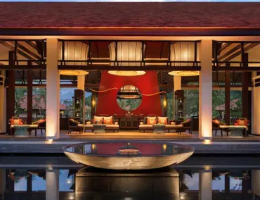 Banyan Tree Lang Co Vietnam resort lobby lit by EINC lighting consultant in Singapore